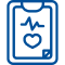 Icon of a clipboard with a heart rate line