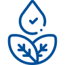 eco-friendly practices with water and a plant icon