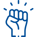 Icon of a raised fist symbolizing strength