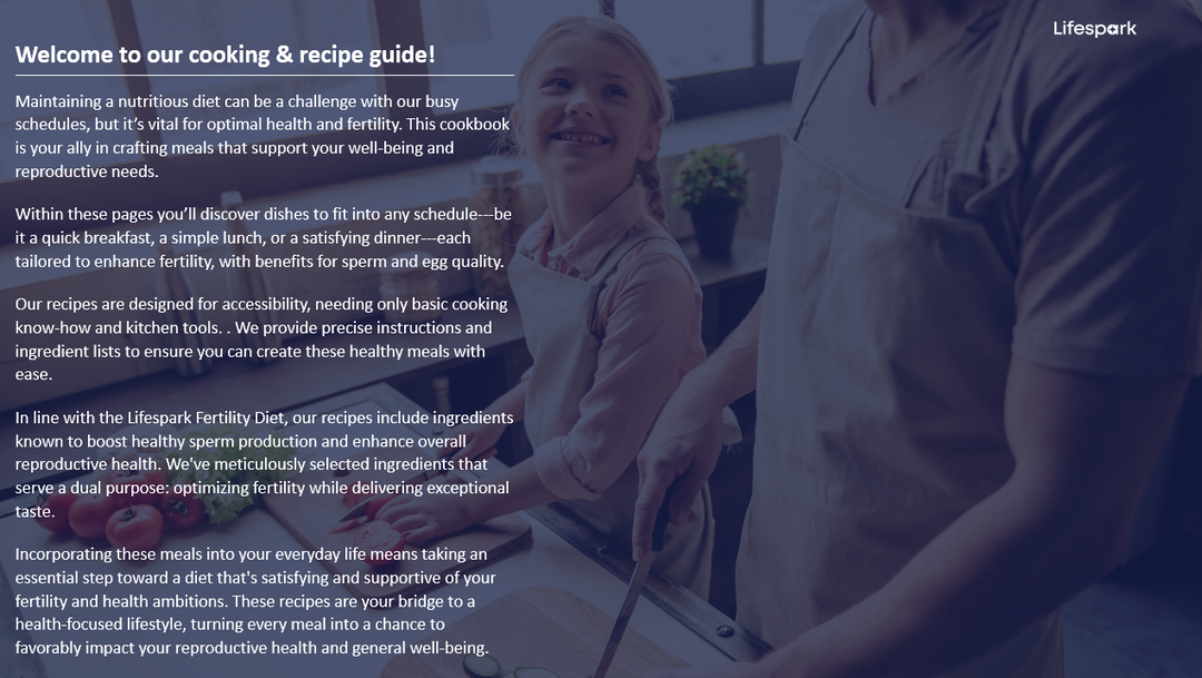 Lifespark fertility cookbook welcome page