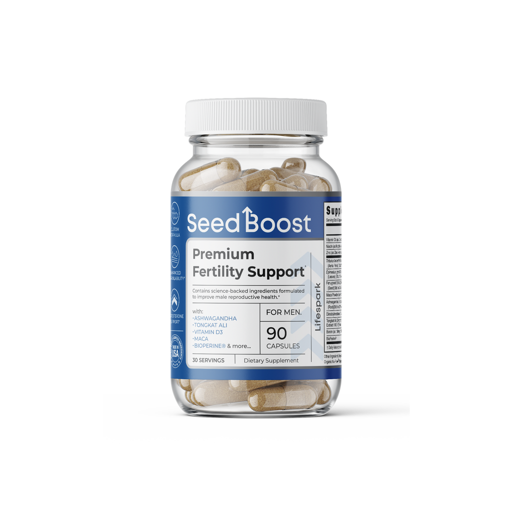 Front of SeedBoost male fertility supplement